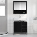 Mueble de Cuarto de Baño con cajón Roble Negro 65 x 33 x 60 cm