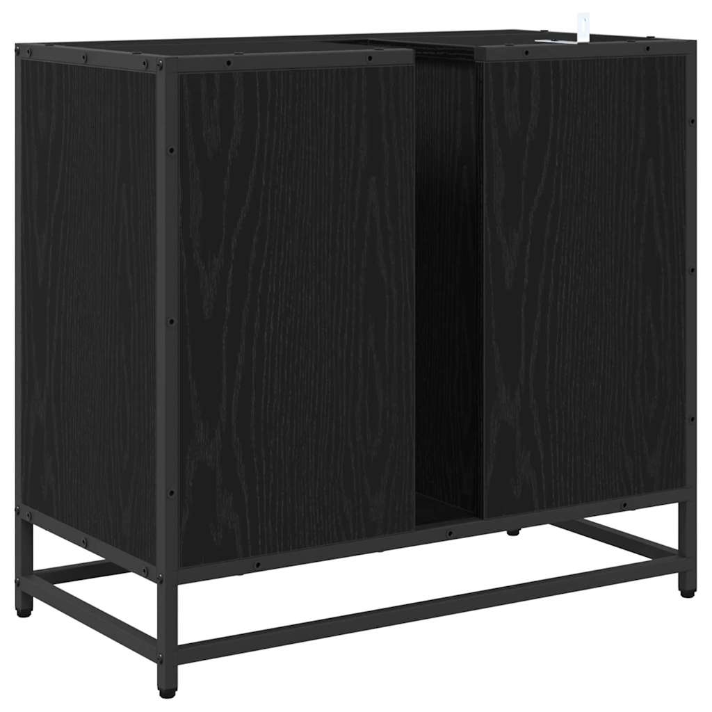Mueble de Cuarto de Baño con cajón Roble Negro 65 x 33 x 60 cm