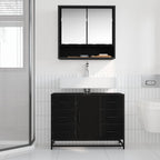 Mueble de Cuarto de Baño con cajón Roble Negro 80 x 33 x 60 cm