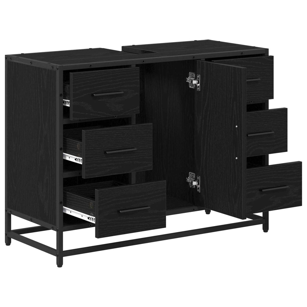Mueble de Cuarto de Baño con cajón Roble Negro 80 x 33 x 60 cm