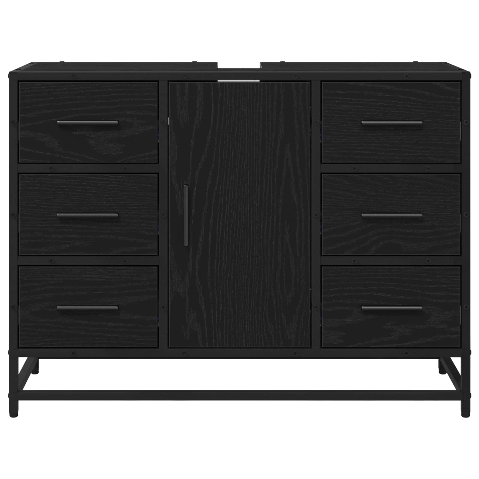 Mueble de Cuarto de Baño con cajón Roble Negro 80 x 33 x 60 cm