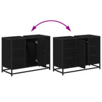 Mueble de Cuarto de Baño con cajón Roble Negro 80 x 33 x 60 cm