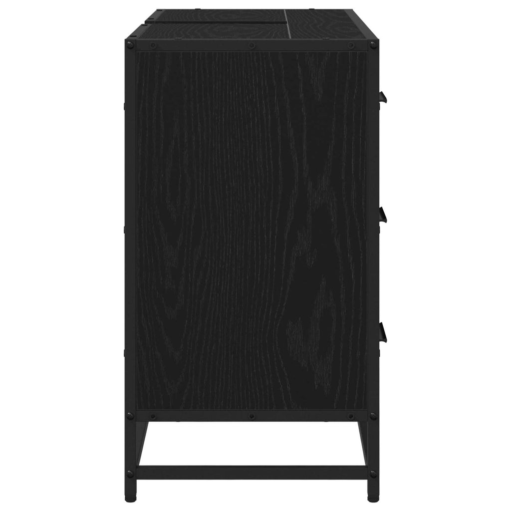 Mueble de Cuarto de Baño con cajón Roble Negro 80 x 33 x 60 cm