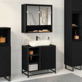 Mueble de Cuarto de Baño con puerta Roble Negro 65 x 33 x 60 cm