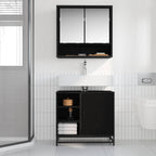 Mueble de Cuarto de Baño con puerta Roble Negro 65 x 33 x 60 cm