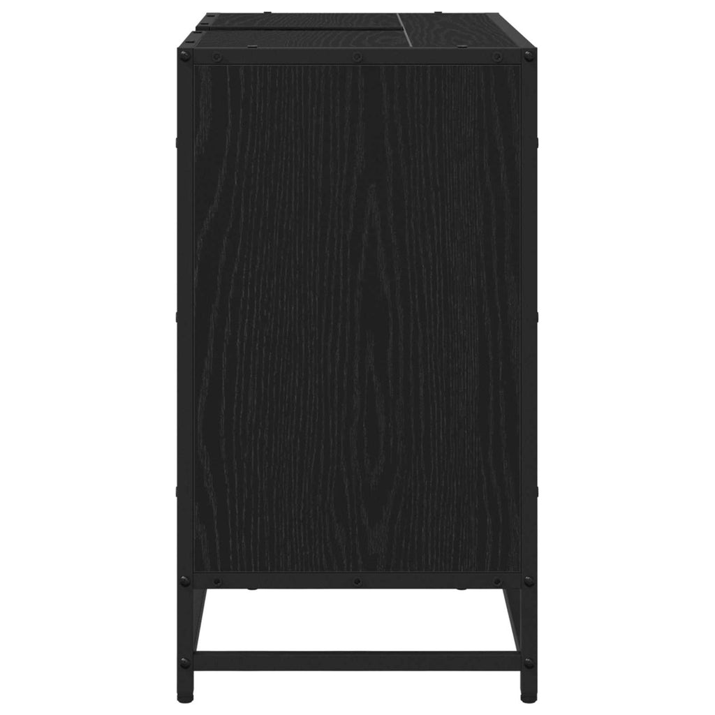 Mueble de Cuarto de Baño con puerta Roble Negro 65 x 33 x 60 cm