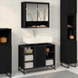 Bathroom Cabinet with Door Black Oak 80 x 33 x 60 cm