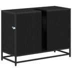 Mueble de Cuarto de Baño con puerta Roble Negro 80 x 33 x 60 cm