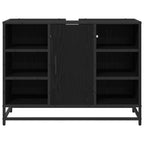 Mueble de Cuarto de Baño con puerta Roble Negro 80 x 33 x 60 cm