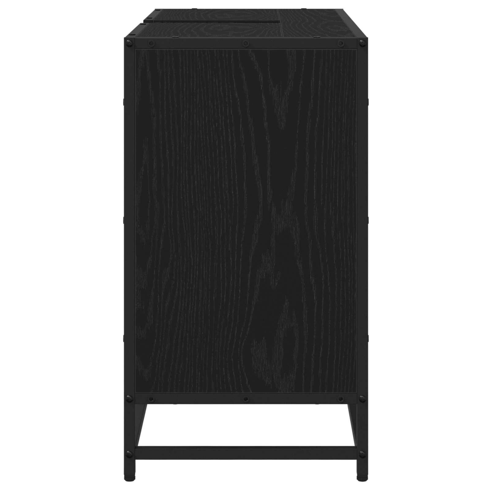 Mueble de Cuarto de Baño con puerta Roble Negro 80 x 33 x 60 cm