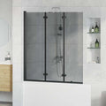 Enclosure de Ducha Negro 130 x 138 cm Vidrio ESG y Aluminio