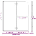 Enclosure de Ducha Dorado 120 x 140 cm Vidrio ESG y Aluminio