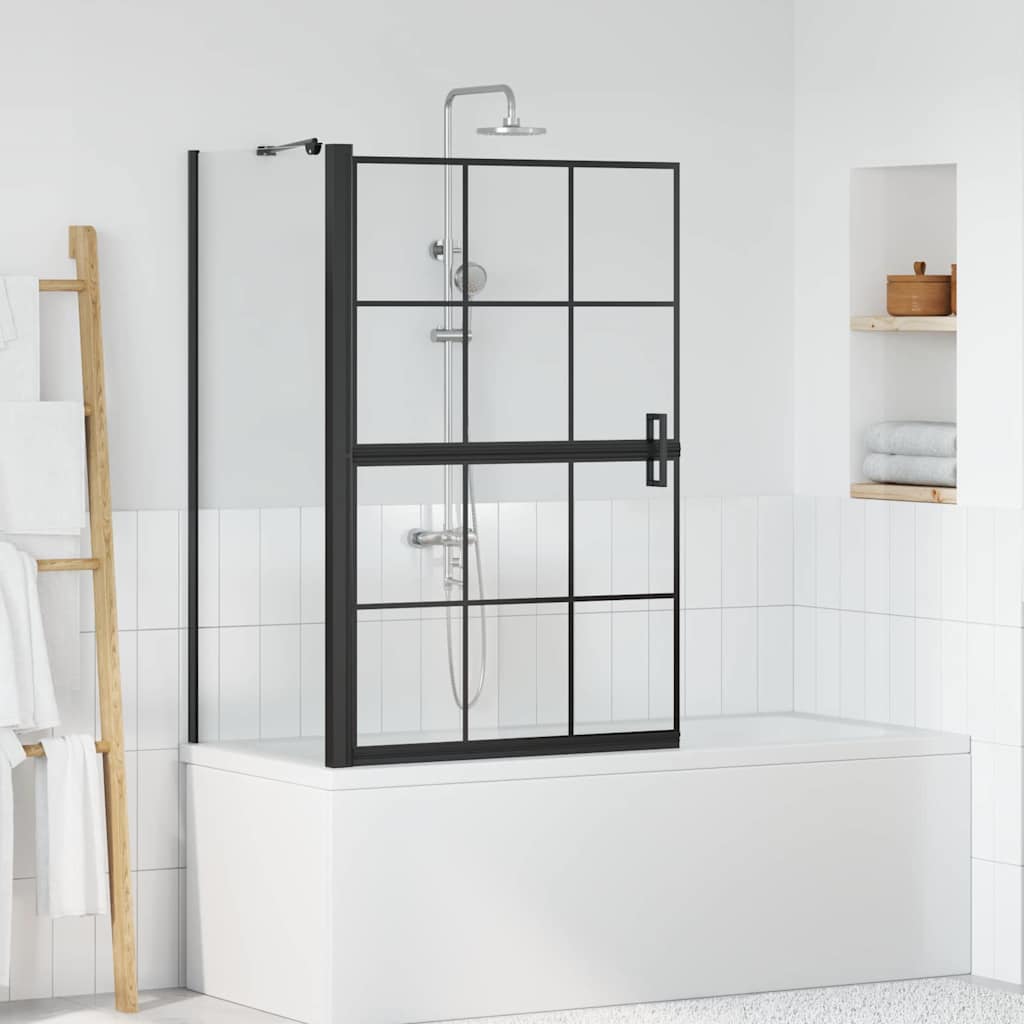 Bathroom shower screen 100 x 68 x 128 cm tempered glass