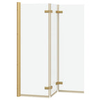 Enclosure de Ducha Dorado 130 x 138 cm Vidrio ESG y Aluminio