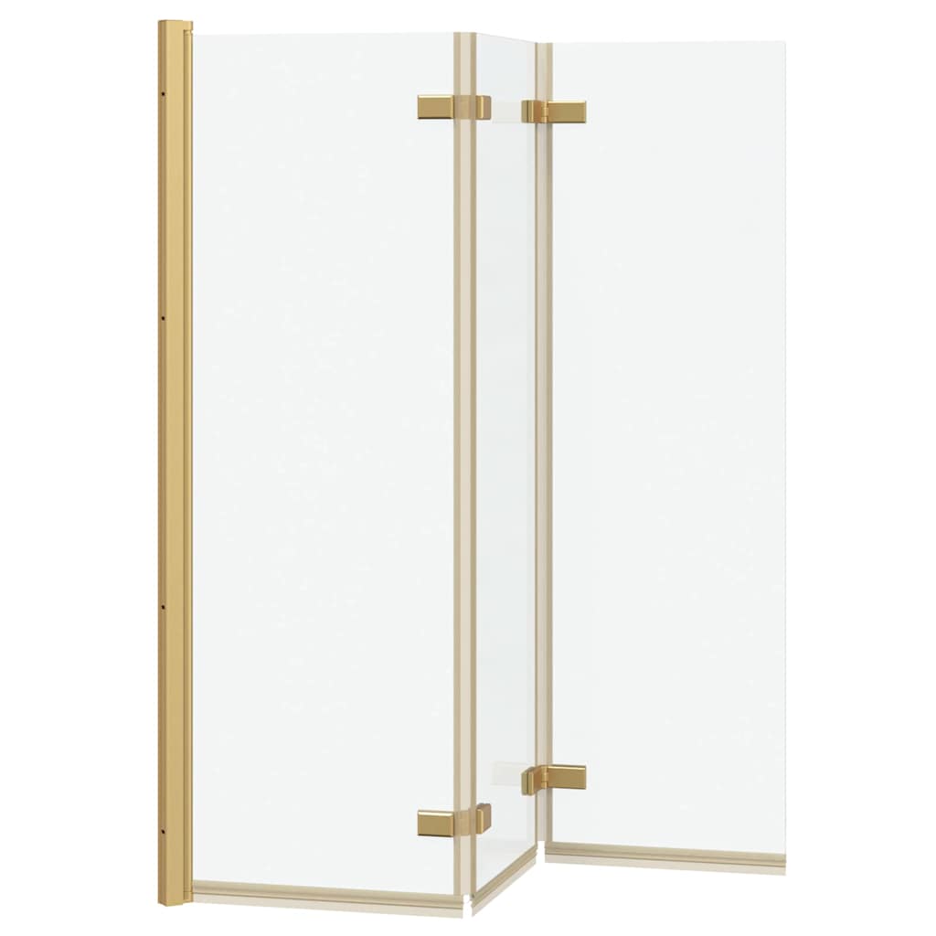 Enclosure de Ducha Dorado 130 x 138 cm Vidrio ESG y Aluminio