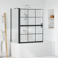 Pantalla de ducha de baño 100 x 68 x 128 cm vidrio templado