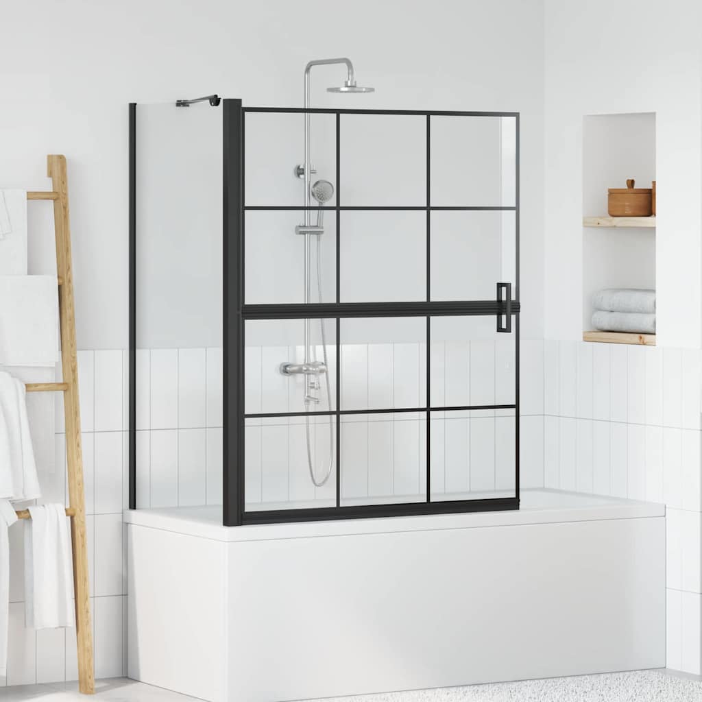 Pantalla de ducha de baño 100 x 68 x 128 cm vidrio templado