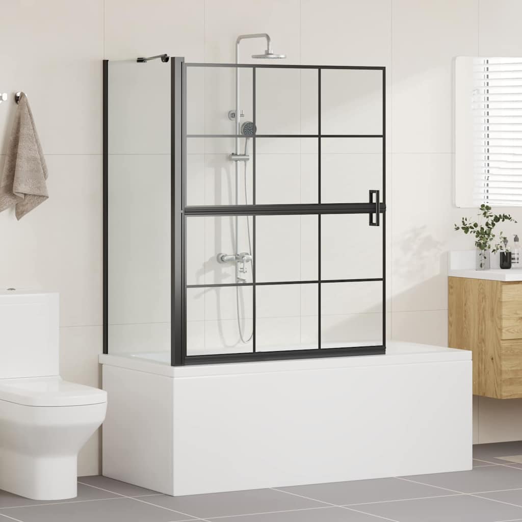 Pantalla de ducha de baño 100 x 68 x 128 cm vidrio templado