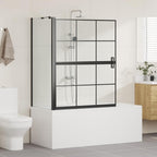 Pantalla de ducha de baño 100 x 68 x 128 cm vidrio templado