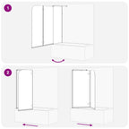 Enclosure para baño Geométrico Manual Negro 120 x 67 x 129 cm