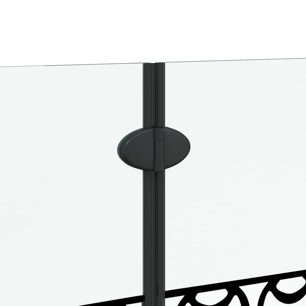 Enclosure de Ducha Manual Negro y Transparente 130 x 130 cm