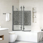 Enclosure de Ducha Manual Negro y Transparente 130 x 130 cm
