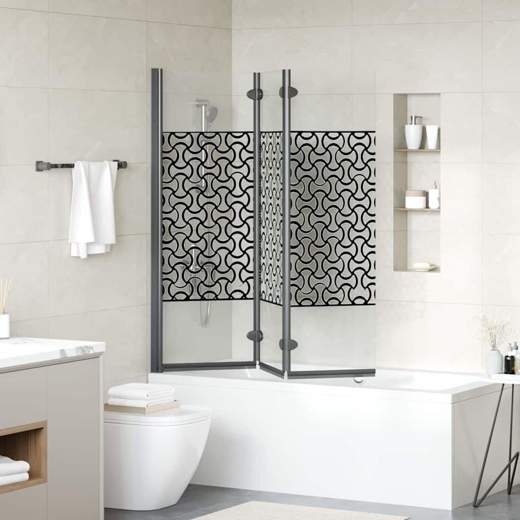 Enclosure de Ducha Manual Negro y Transparente 130 x 130 cm