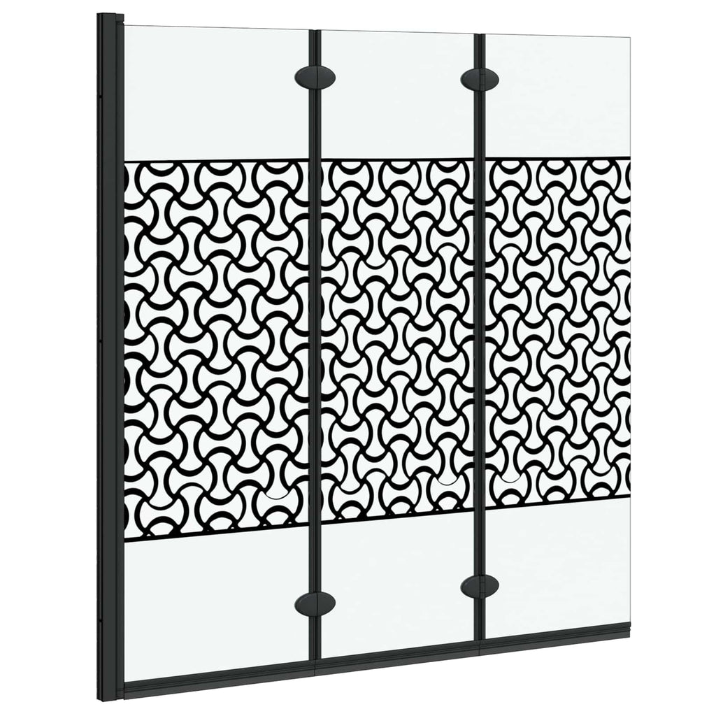 Enclosure de Ducha Manual Negro y Transparente 130 x 130 cm