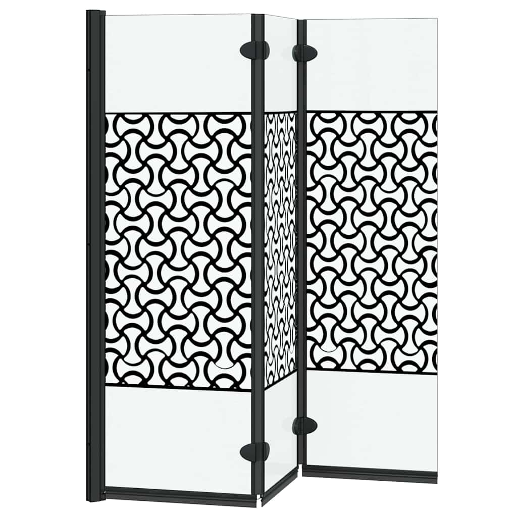 Enclosure de Ducha Manual Negro y Transparente 130 x 130 cm