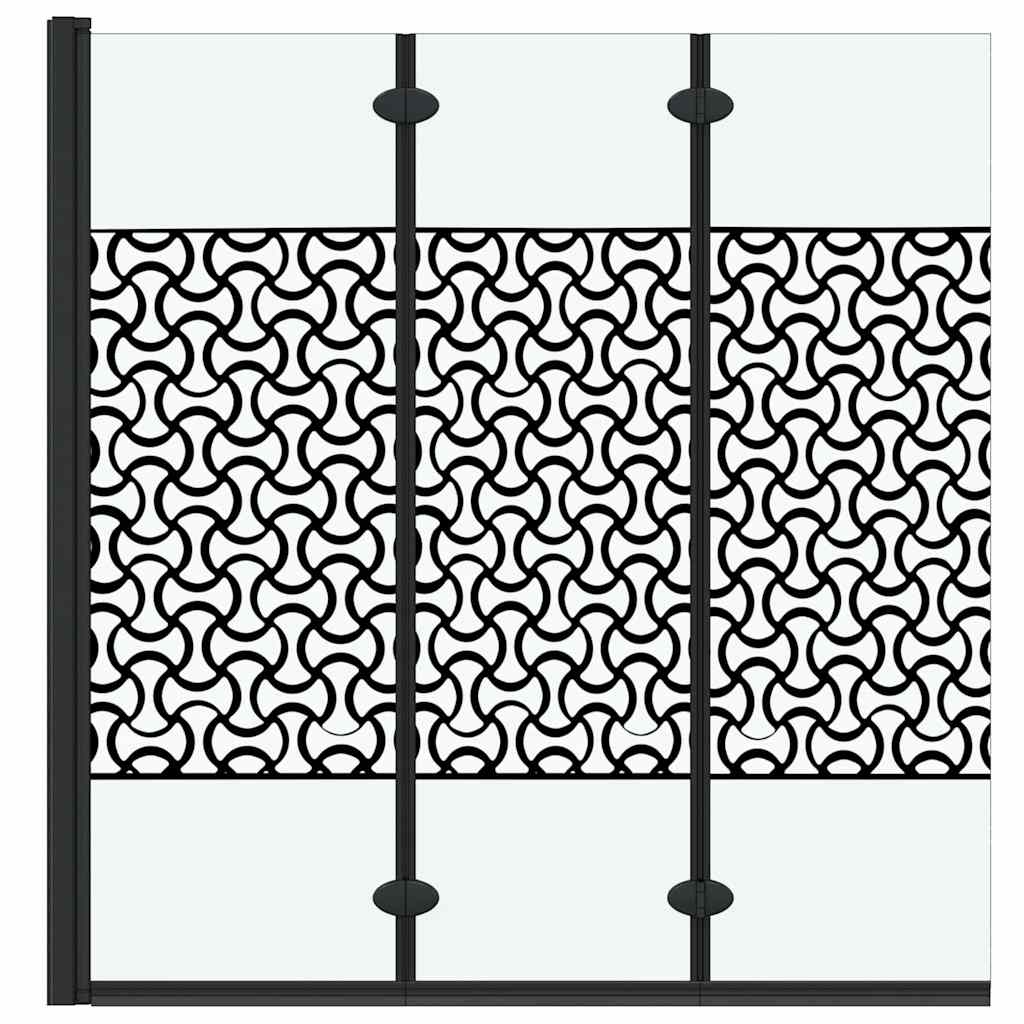 Enclosure de Ducha Manual Negro y Transparente 130 x 130 cm
