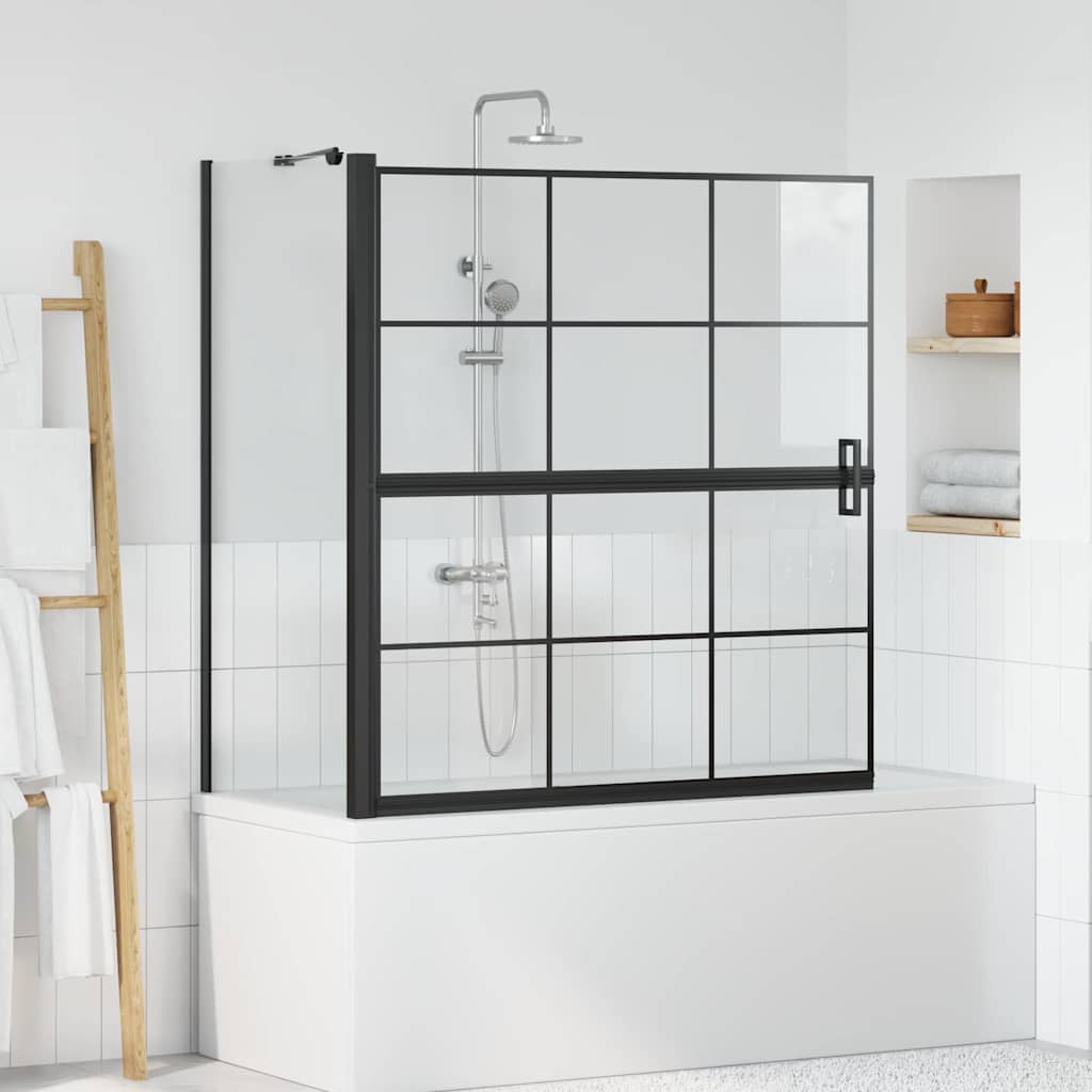 Bathroom shower screen 100 x 68 x 128 cm tempered glass