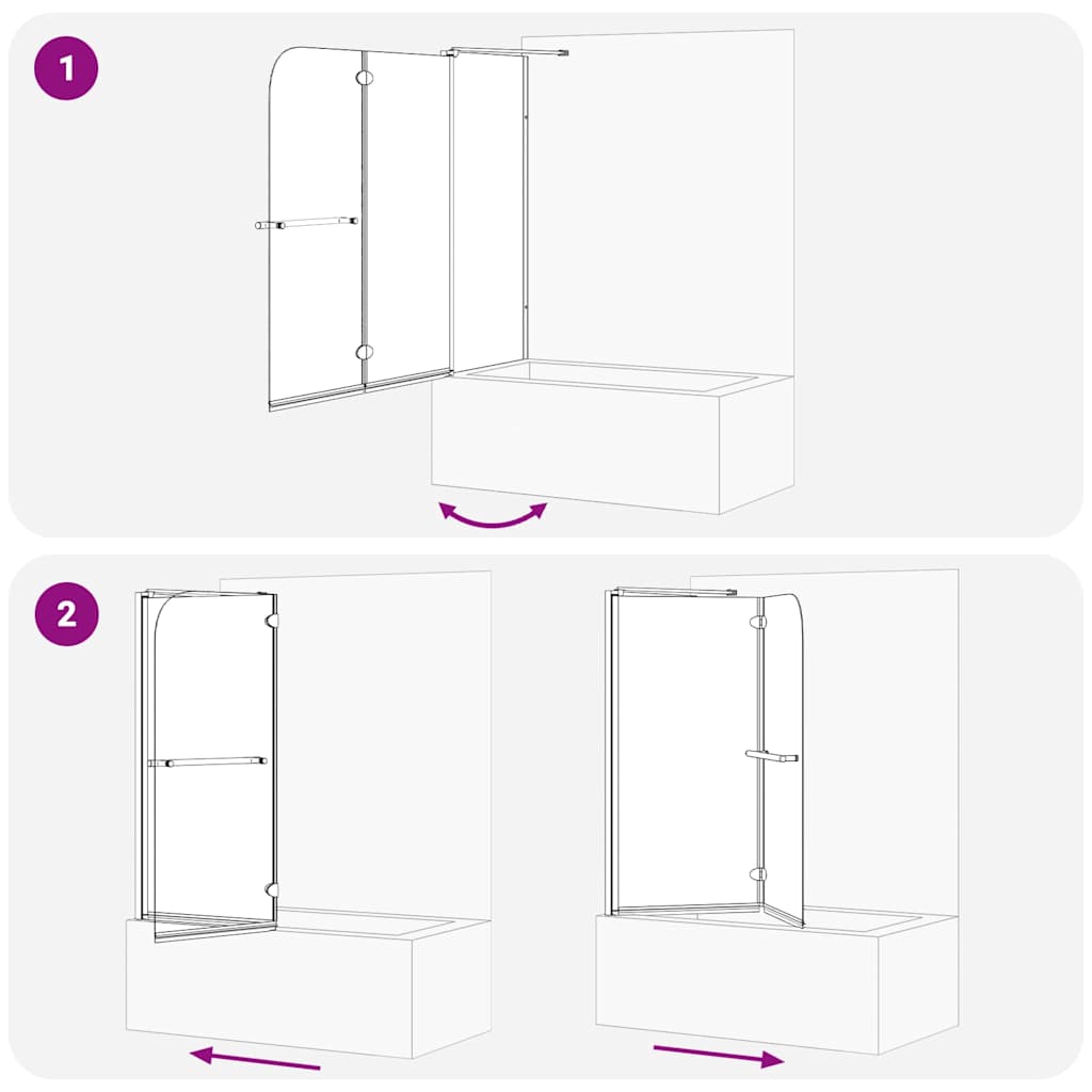 Enclosure de Ducha Bi-Folding Manual Transparente Oscuro