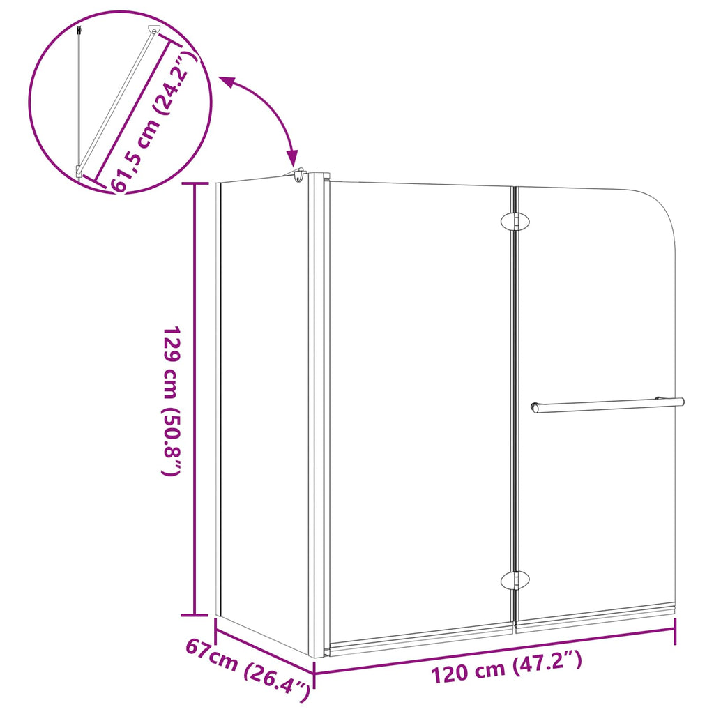Enclosure de Ducha Bi-Folding Manual Transparente Oscuro