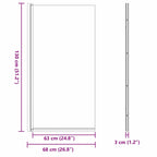 Pantalla de ducha de baño Negro 68 x 130 cm Vidrio templado