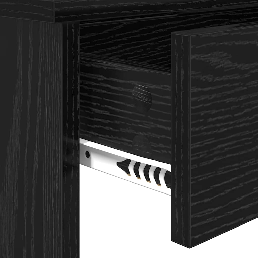 Mesa de Vestir con Espejo Roble Negro 96 x 39 x 142 cm