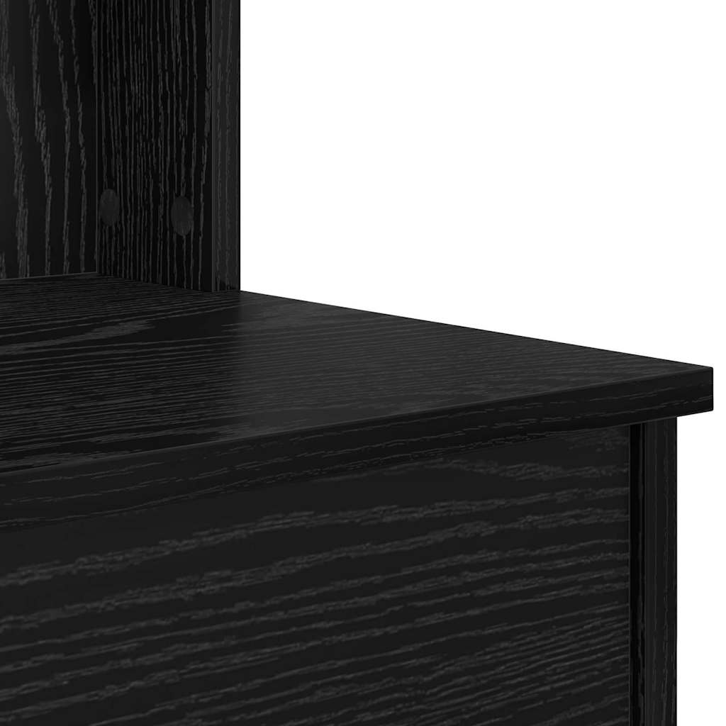 Mesa de Vestir con Espejo Roble Negro 96 x 39 x 142 cm