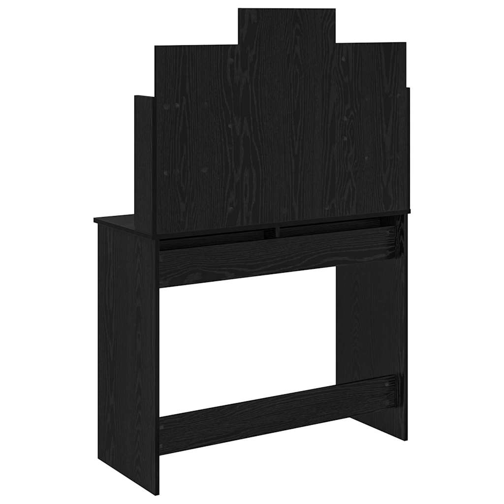 Mesa de Vestir con Espejo Roble Negro 96 x 39 x 142 cm
