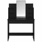 Mesa de Vestir con Espejo Roble Negro 96 x 39 x 142 cm