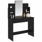 Mesa de Vestir con Espejo Roble Negro 96 x 39 x 142 cm