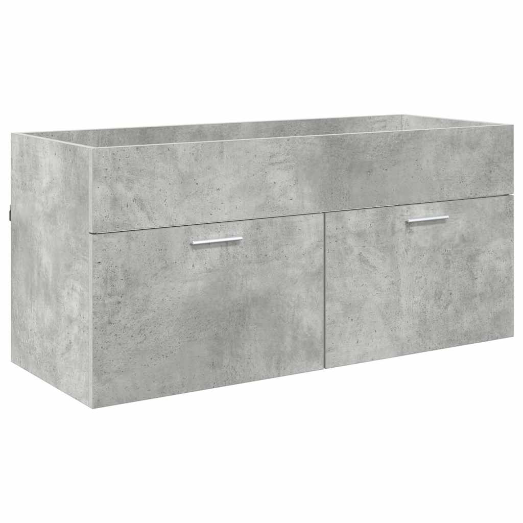 Mueble de lavabo con puerta Gris Concreto Madera de ingeniería