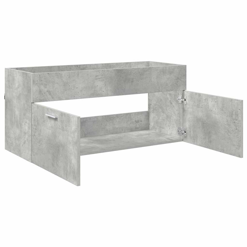 Mueble de lavabo con puerta Gris Concreto Madera de ingeniería