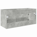 Mueble de lavabo con puerta Gris Concreto Madera de ingeniería