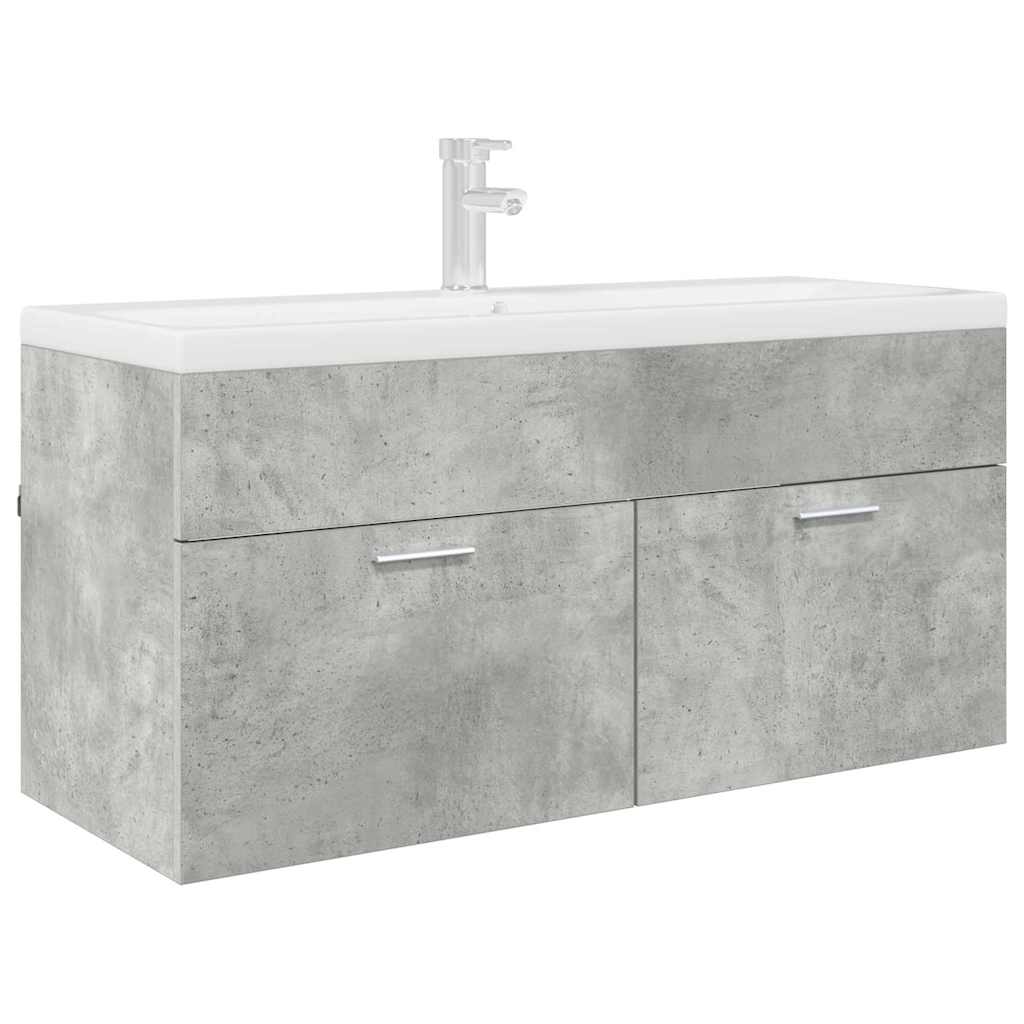 Mueble de lavabo con puerta Gris Concreto Madera de ingeniería