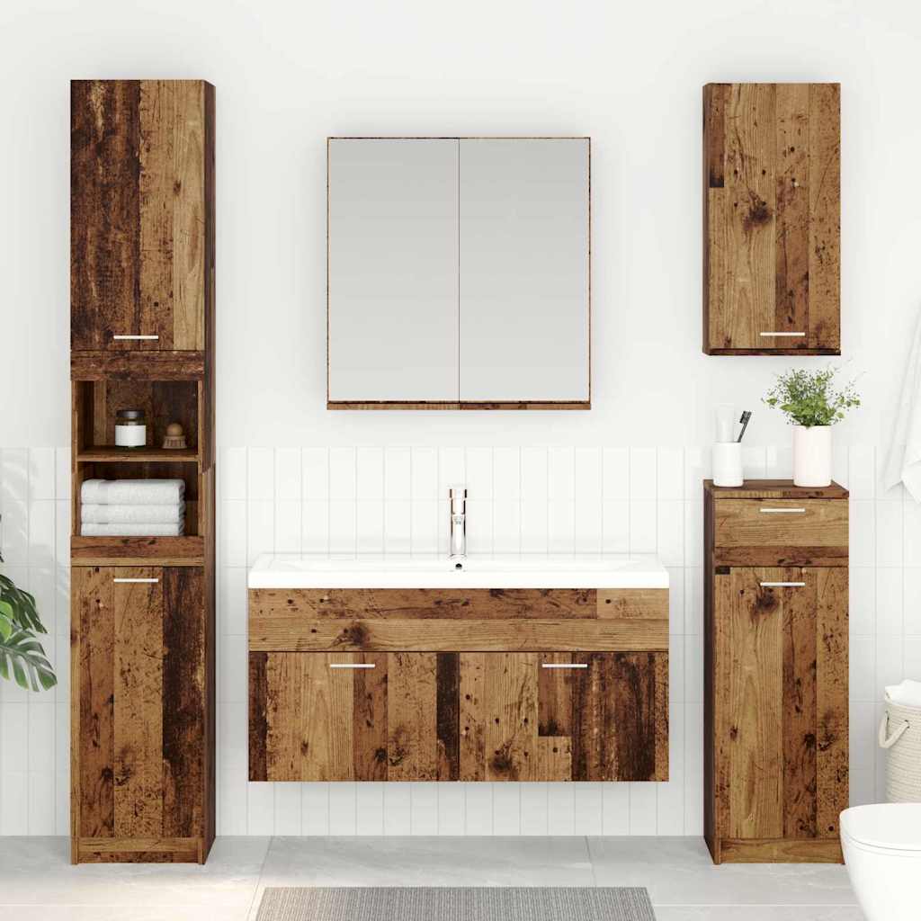Mueble de lavabo con puerta Gris Concreto Madera de ingeniería