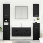 Mueble de lavabo con puerta Gris Concreto Madera de ingeniería