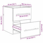 Mueble de lavabo con cajón Gris Concreto 38,5 x 41 x 48 cm