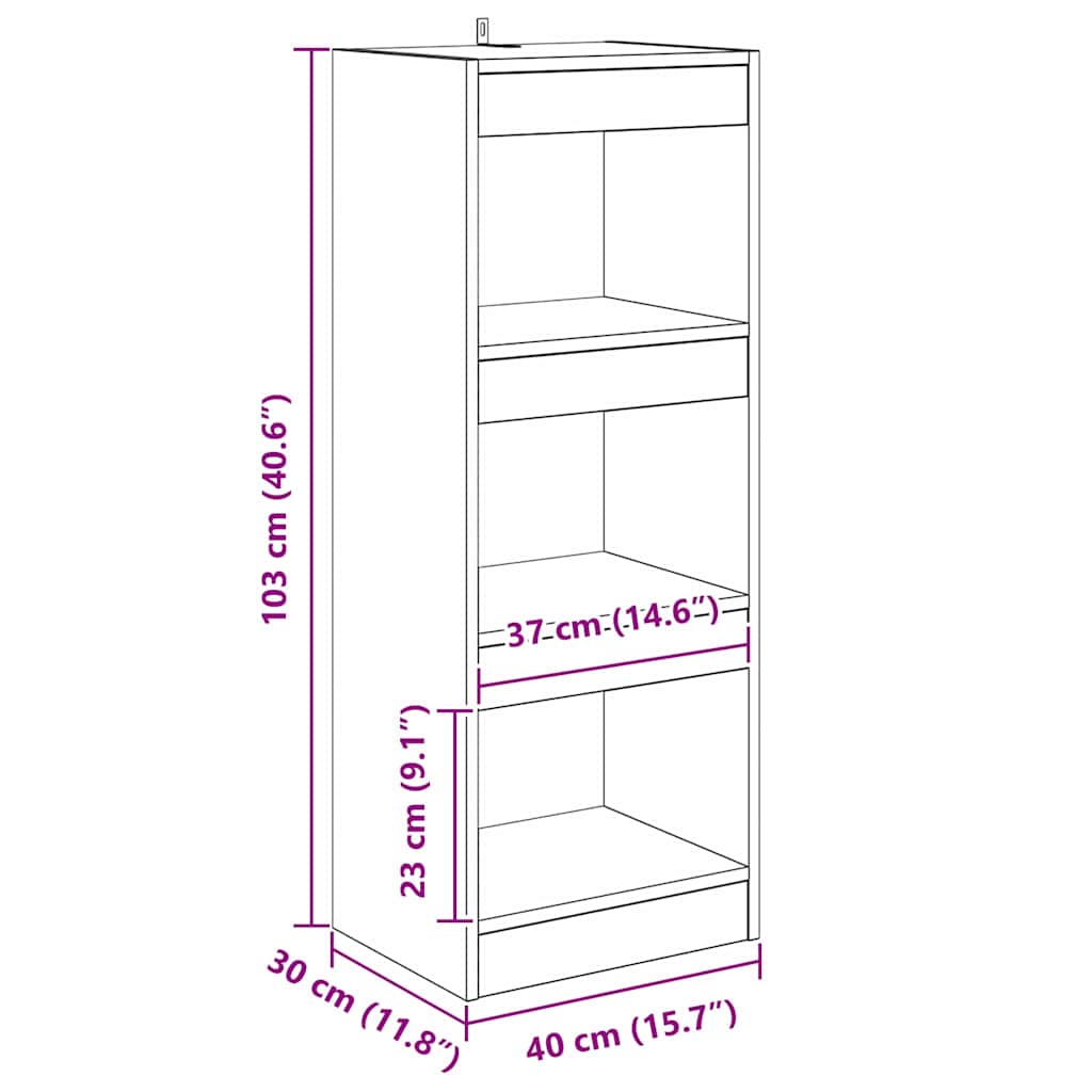 Estantería para libros Madera vieja 40 x 30 x 103 cm