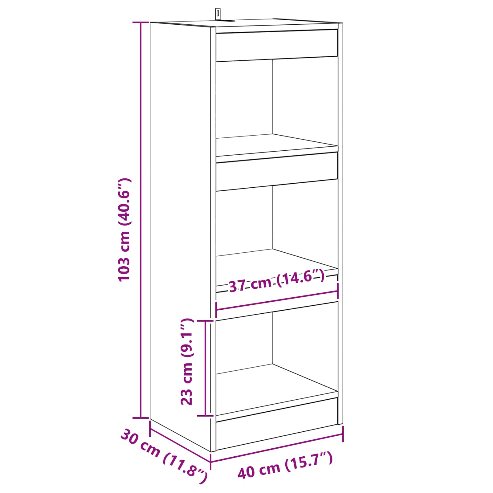 Estantería para libros Madera vieja 40 x 30 x 103 cm