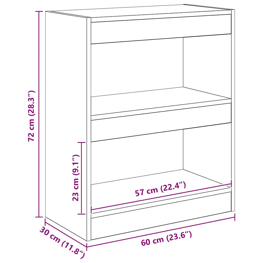 Librería Madera vieja 60 x 30 x 72 cm Madera de ingeniería