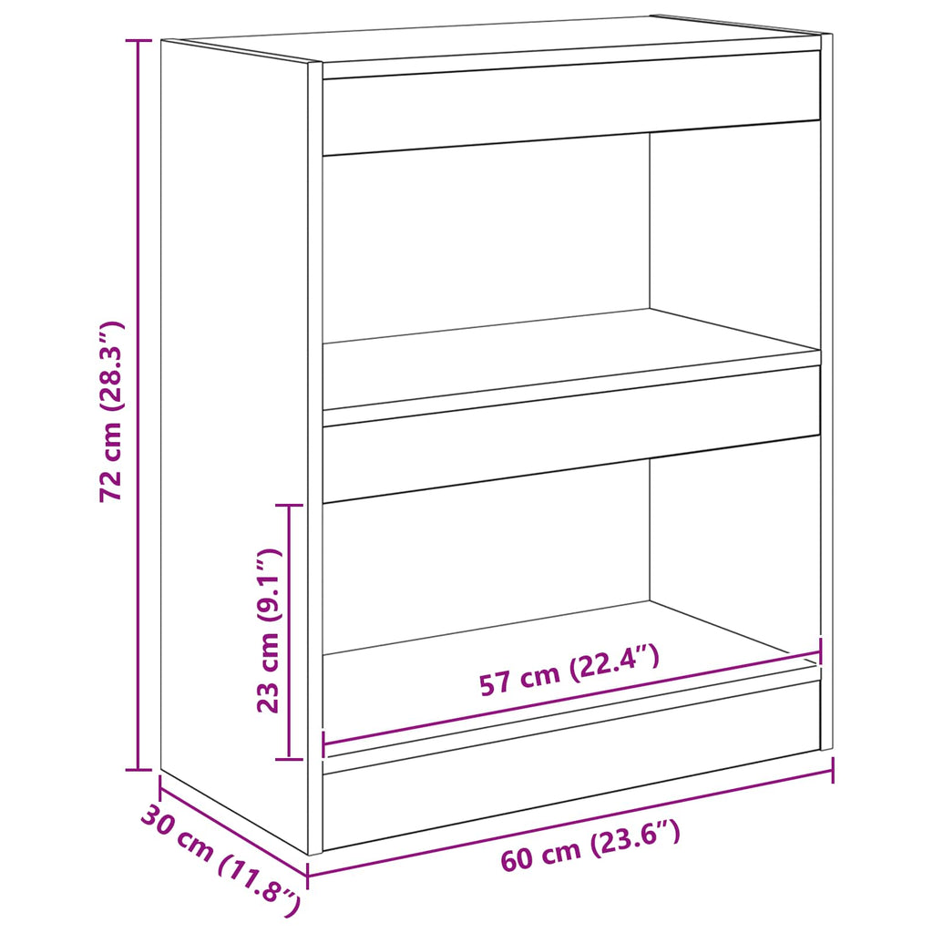 Librería Madera vieja 60 x 30 x 72 cm Madera de ingeniería